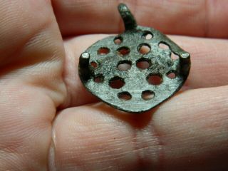 Roman Romano british silvered bronze open work pendant Metal detecting detector 3