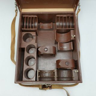 Vintage Leitz Leica SM Leather System Case For Lenses Filters & Accessories 8x9 