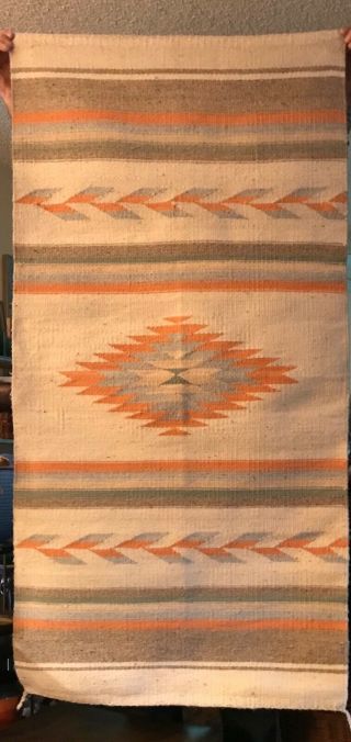 Vintage Native American Navajo Blanket Rug 58” X 29”