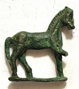 Circa 100bc - 100ad Ancient Celtic Bronze Leaping Horse Statuette Rare 42mm