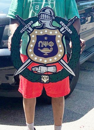 Omega Psi Phi Fraternity (1968) - 24 " (inch) Lighted Carved Shield (painted)