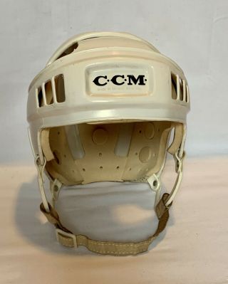 Vintage Ht2 Ccm 1970’s Hockey Helmet Nhl Style W/ Leather Strap & Foam Bumpers