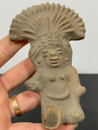 Pre - Columbian Primitive Carved Clay Miniature Figurine Stone Fragment Salvage