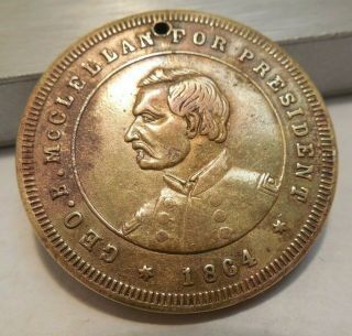 George B.  Mcclellan 1864 Presidential Hopeful Brass Medal