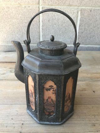 Chinese Pewter Tea Pot Vintage Classic Rare