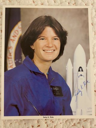 Sally Ride Autographed 8x10 Nasa Photo Card Very Rare