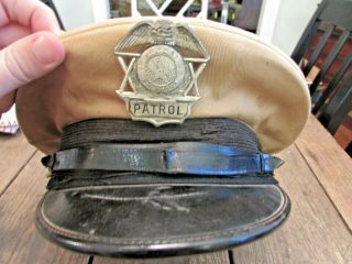 1930s Obsolete Oklahoma Highway Patrol Police Hat Visor & Badge Bus Driver 2