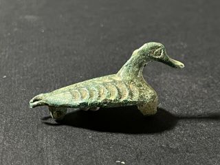 Ancient Roman Bronze Detailed Duck Fibula - Circa 100 - 200 Ad