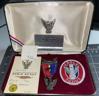 Vintage Eagle Scout Award Patch Badge Medal Bronze Palm Kit 1981 Boy Scouts Bsa
