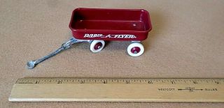 Vintage Radio Flyer Miniature Red Metal Toy Wagon With White Wheels Vgc