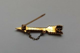 Vintage Pi Beta Phi Gold Arrow Badge Pin Seed Pearls 1937 Sorority Arkansas 30s 2