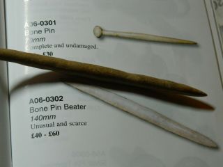 Rare Anglo Saxon / Viking Bone Pin Beater Loom Weight Tool Detecting Detector