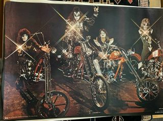 Kiss Vintage 1976 76 Motorcycle Ace Peter Gene Paul Collectible Nos Poster