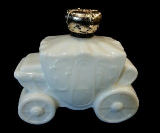 Vintage Collectable Rare White Milk Glass Avon Stagecoach After Shave Bottle