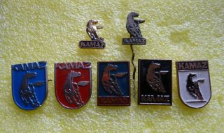 Set Of 9 Ussr Soviet Badge Auto Kamaz Maz Luaz