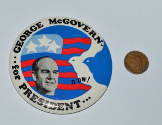 George Mcgovern Presidential Election Pin 3 " 1972