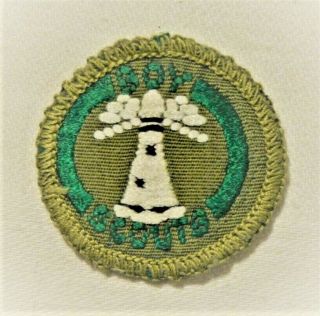 Lighthouse Boy Scout Coast Watchman Proficiency Award Badge Black Back Troop Sm