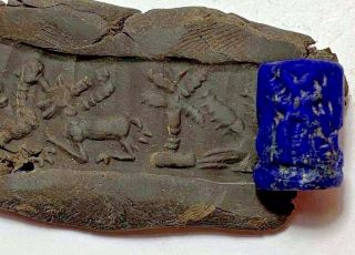 Rare Near Eastern Lapis Lazuli Cylinder Seal (domestic) - Circa 1000bc 18mm