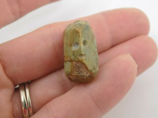 Pre - Columbian Jade Face Pendant Bead,  Authentic,  Mayan