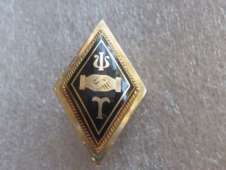 Old 10k Solid Gold Psi Upsilon Fraternity Pin Badge