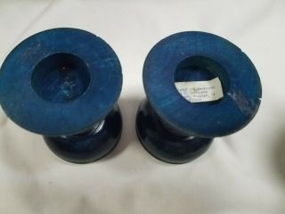 Hand Made Wooden Candlestick Holders - Poland - Pair