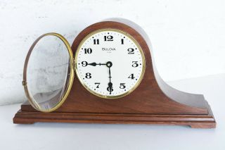 Vintage Bulova Dual Chime Sleigh Mantle Clock - Made In W.  Germany