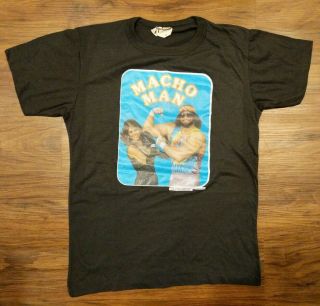 Rare Vintage Wwf Macho Man Randy Savage & Elizabeth Shirt M Medium 1987