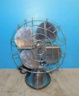 Vintage Hunter Century Model C - 12 Oscillating Chrome Plated Fan