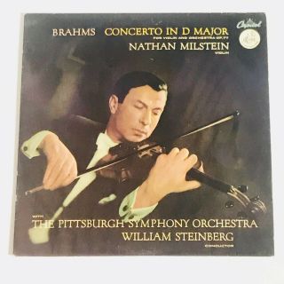 French Early Capitol P - 8271 Lp Nathan Milstein Brahms Violin Concerto Op 77 Ex,