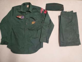 Vtg 50s 60s Bsa Boy Scouts Explorer Uniform Pants And Cap Nashville Patches