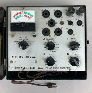 Vintage Sencore Tc136 Mighty Mite Iv Tube Checker Tester W/guide