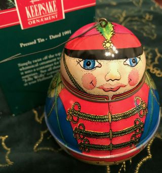 Hallmark Ornament 1991 Jolly Wolly Soldier Pressed Tin