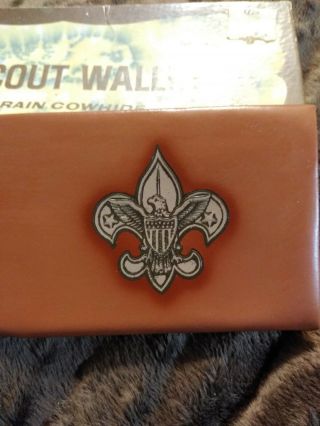 Vintage Official Boy Scout Wallet Top Grain Cowhide Leather, 2