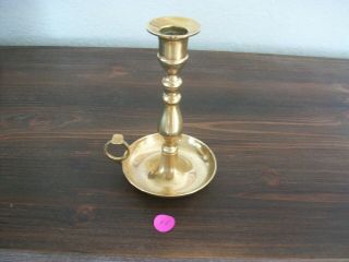 Brass Candlestick Candle Holder Single 7.  5” Inches Tall,  W/handle,  7.  5 Oz 15