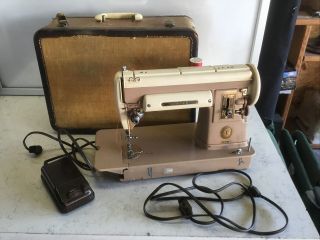 Vintage Singer 301a Slant Needle Sewing Machine Heavy Duty Two Toned,  Case
