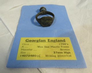 1700s Georgian England Antique Wax Seal Matrix Old Bronze Artifact Find Rare