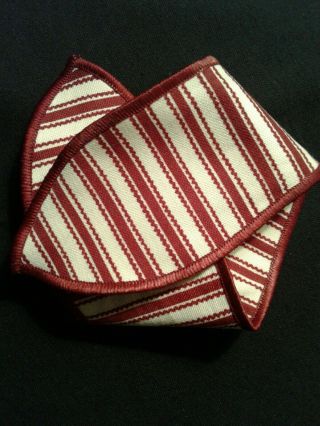 Longaberger Handle Tie In Red Ticking Small