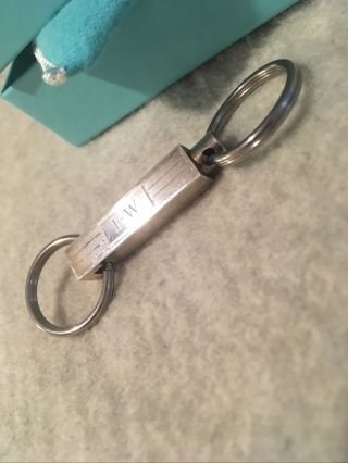 Rare Vintage Tiffany & Co.  Sterling Silver Valet Key Chain Double W/box & Bag
