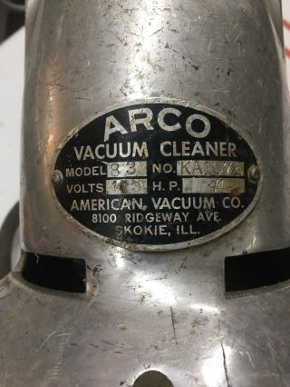 Vintage Arco Model 83 Hand Held Air Blower Mover American Vacuum Skokie Illinois