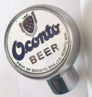 Vintage Oconto Beer Tap Ball Knob Handle - Oconto Wi - Ball Sunday 1