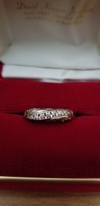 Vintage 14k White Gold Ring With Diamonds