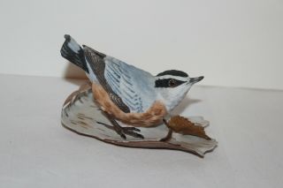 Lenox Porcelain Red Breasted Nuthatch Figurine (small Chips)