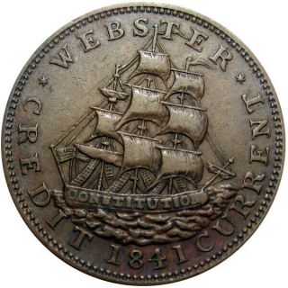 1838 Anti Martin Van Buren Political Hard Times Token Shipwreck Ship HT - 20 2
