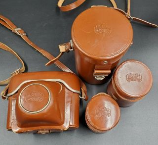 Vintage Braun Paxette 35mm Camera W/ 3 Camera Lens