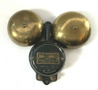 Antique Schwarze Electric Co.  Door Bell - - Brass And Cast Iron - - Circa 1905