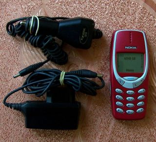 Vtg Classic Nokia 3310 Red Mobile Phone Type Nhm - 5nx Top (3210 5110)