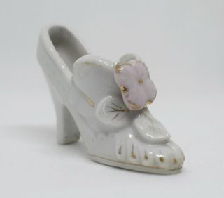 Miniature High Heel Shoe Made In Japan With Pink Flower