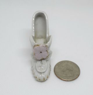 Miniature High Heel Shoe Made In Japan With Pink Flower 3