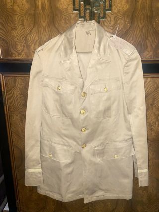 Vtg Wwi Us Army Lightweight Cotton Jacket Uniform W/ Pants Medium 1920s Eagle