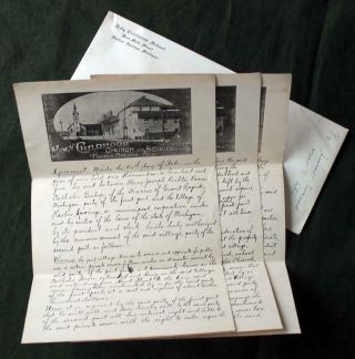 Letter Re: Church Sewer Holy Childhood Of Jesus Church Harbor Springs,  Mi 1905